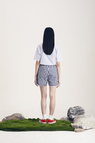 Kupu Short Pants Checked Blue