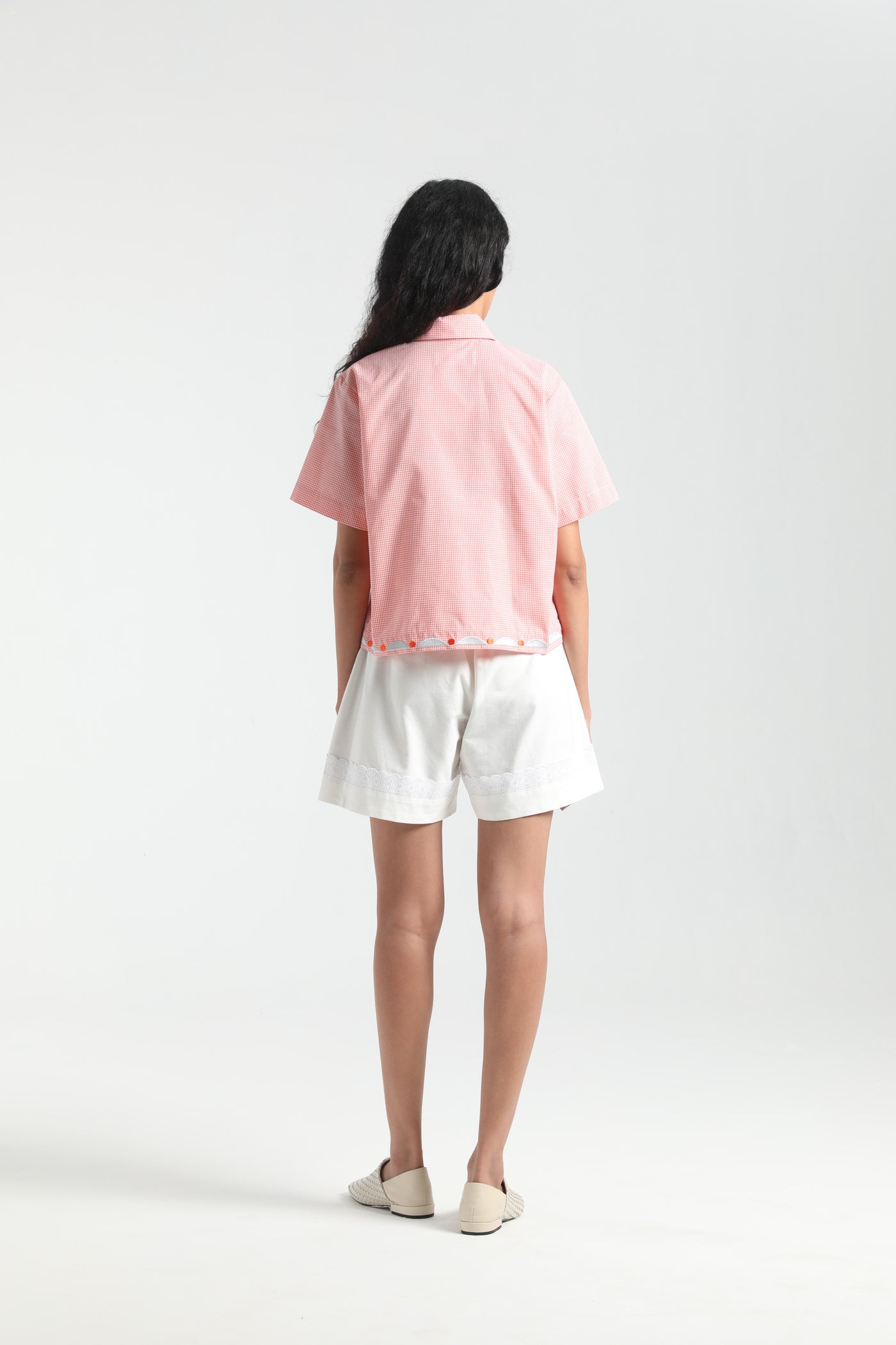 BAHIA CROP SHIRT PEACH/HOMEGROWN-SS25
