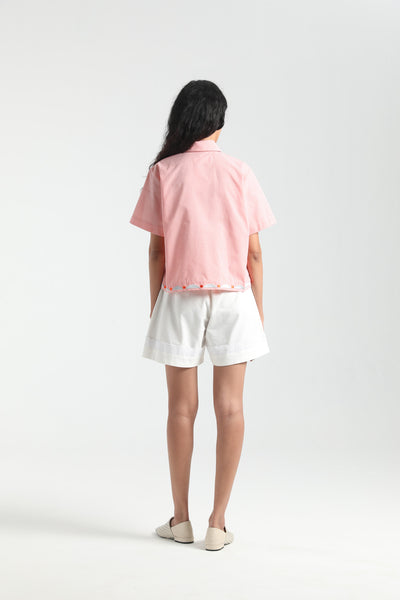 BAHIA CROP SHIRT PEACH/HOMEGROWN-SS25