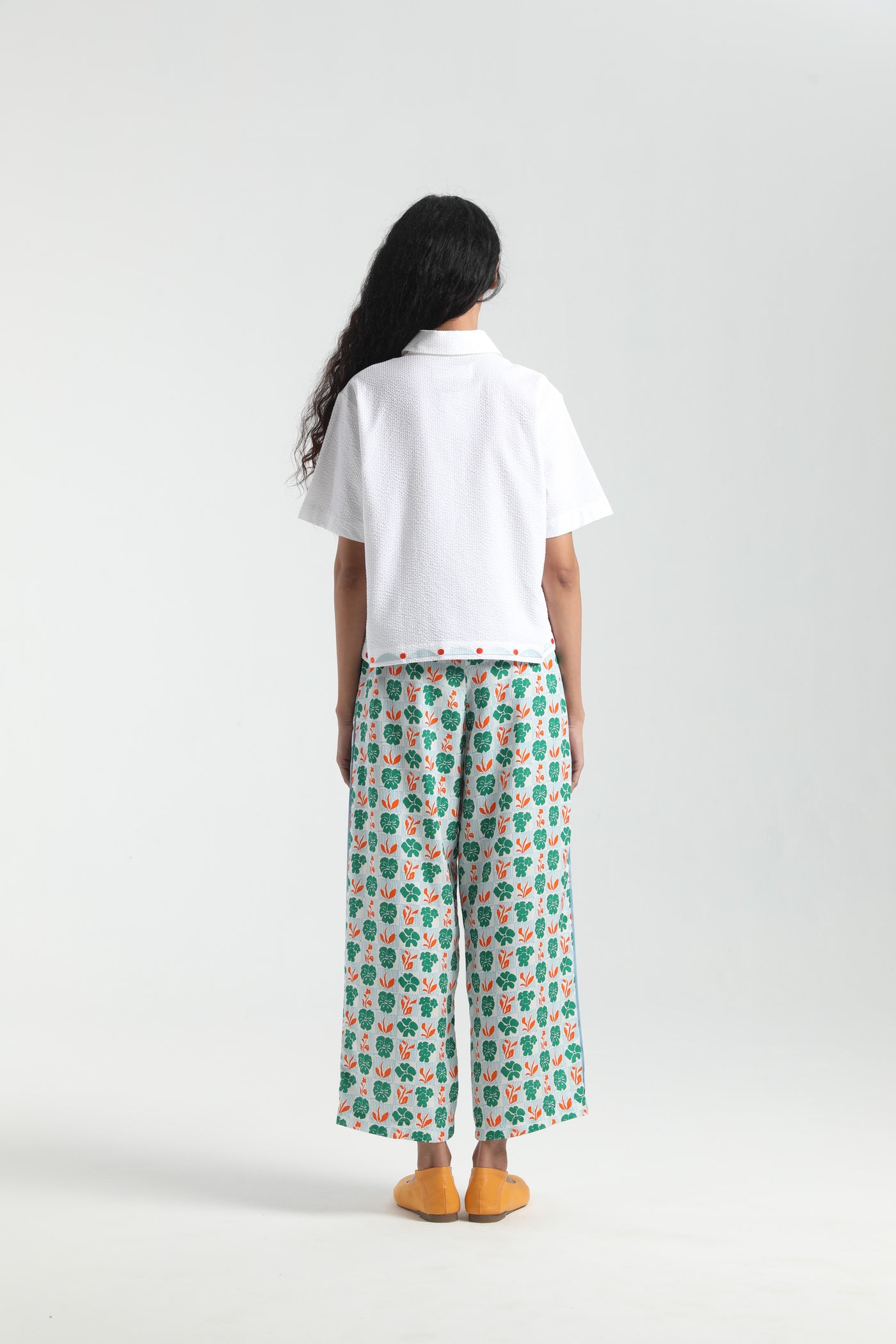 BAHIA CROP SHIRT WHITE/HOMEGROWN-SS25