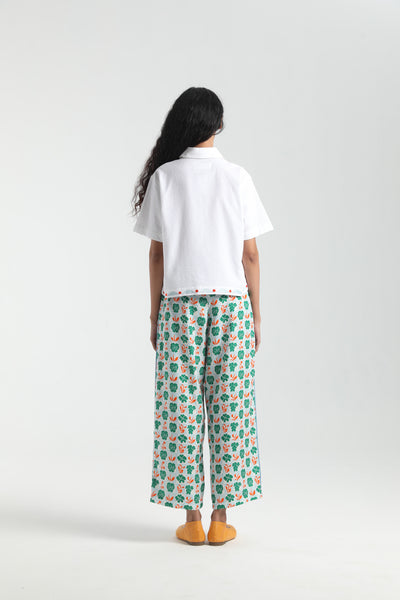 BAHIA CROP SHIRT WHITE/HOMEGROWN-SS25