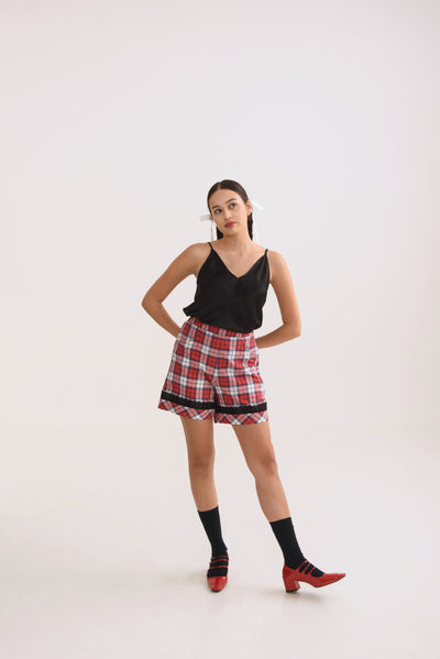 Tabitha Shorts Checked Red